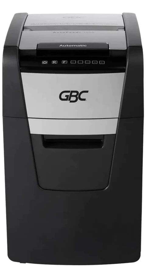 Fragmentadora de papel automática preta e cinza da marca GBC modelo Tilibra 150X 127v