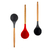 Concha Colher de Silicone Cabo de Madeira Top Util Cozinha