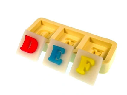 Molde de silicone Letras D E F