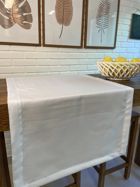 Trilho Jacquard Tramado Branco