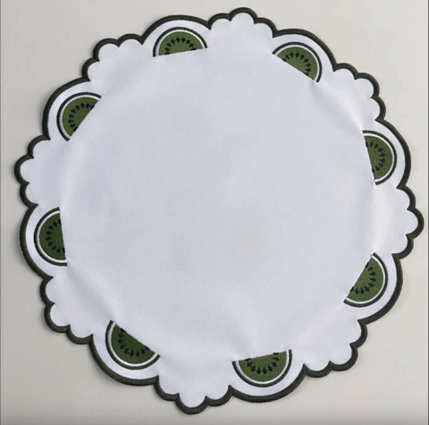 Lugar Americano Impermeável Melancia Verde Bordada