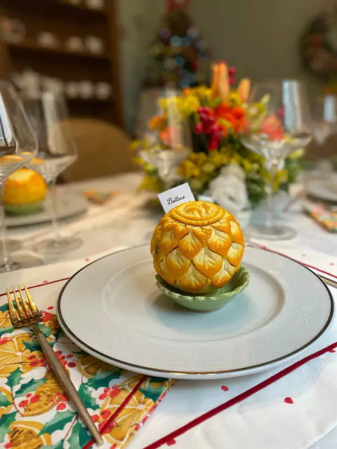 Guardanapo Floratta Laranja 2 Moldura Bordada