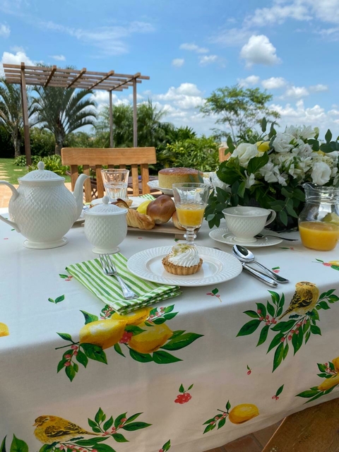 Toalha Floratta Limão Siciliano e Pássaro - comprar online