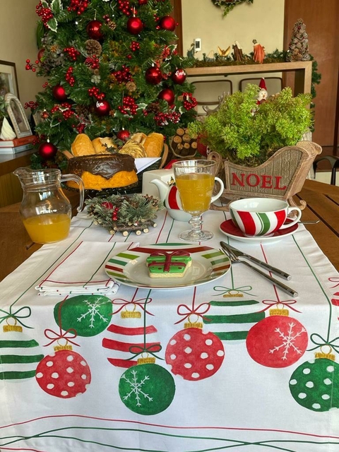 Trilho de Mesa Bolas Memórias de Natal