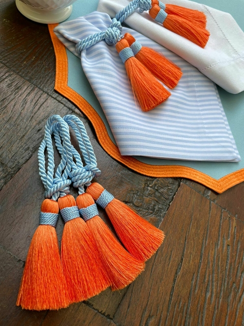 Porta Guardanapo Elegance Laranja e Azul