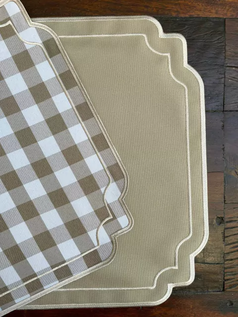 Lugar Americano Xadrez Bege Dupla Face - comprar online