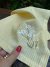 Guardanapo Florescer Xadrez Amarelo Bordado - Poe Na Mesa Decor