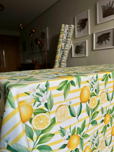 Toalha Limão Siciliano Listrado Amarelo REPELENTE LÍQUIDO - comprar online