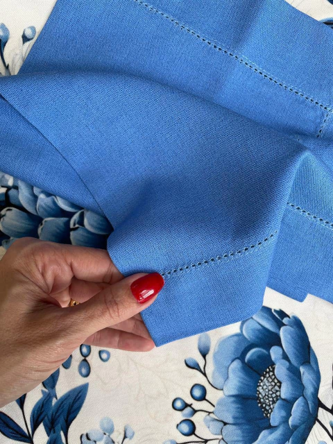 Guardanapo Ponto Ajour Azul Hortênsia LINHO - comprar online
