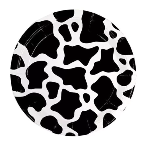 Plato polipapel vaca print x 10