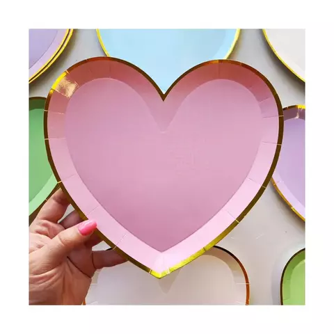 Plato Corazón Pastel x 10 - comprar online