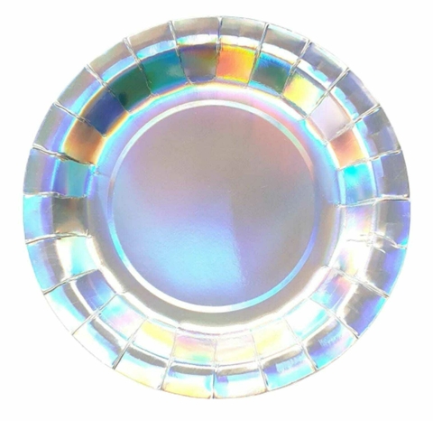 Plato tornasolado grande x 10