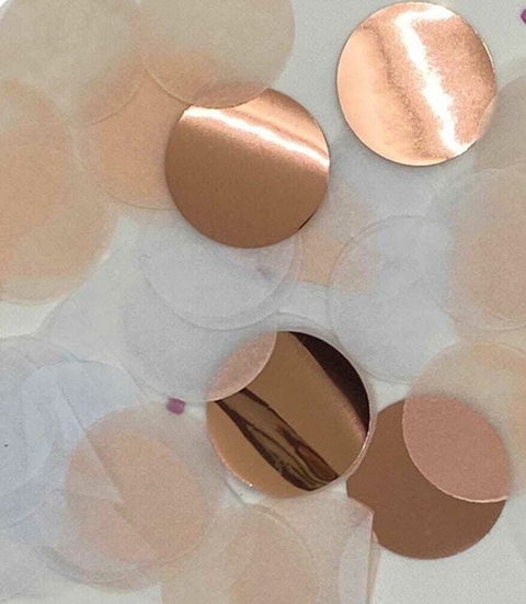 Confetti circulos rosa gold