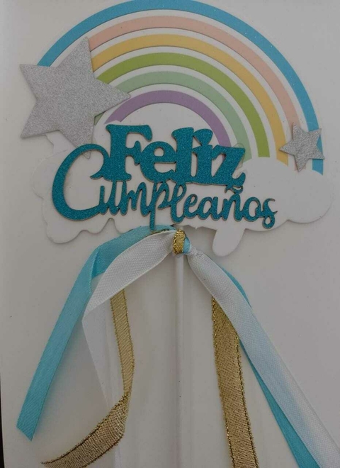 Topper Feliz cumple Arcoiris
