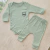 Conjunto Canelado Bordado Verde Oliva