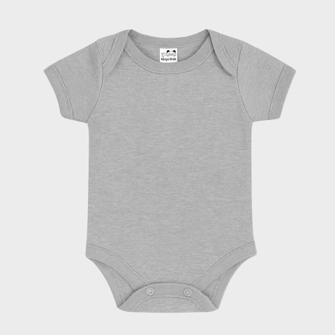 Body Liso Manga Curta Algodão Cinza - comprar online