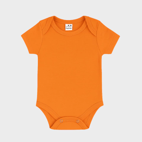 Body Liso Manga Curta Algodão Laranja - comprar online