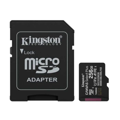 Tarjeta de Memoria KINGSTON Canvas Select Plus MicroSDXC 256GB Gen3 A1 150MB/s c/adaptador