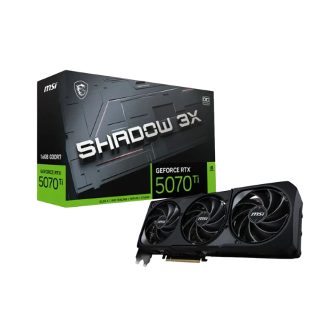 Placa de Video MSI GeForce RTX 5070 Ti 16G SHADOW 3X OC GDDR7 256-bit 912-V531-465