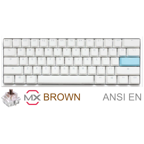 TECLADO GAMER DUCKY ONE 2 MINI PURE WHITE RGB CHERRY BROWN RGB DOUBLE-SHOT PBT MECANICO en internet