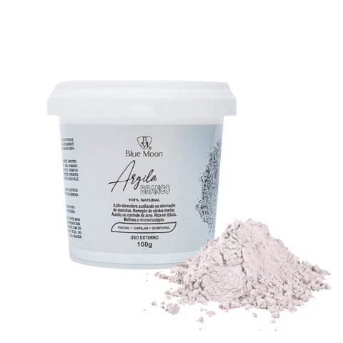 Argila Branca em Pó Clareadora e Antiacne - Blue Moon - comprar online