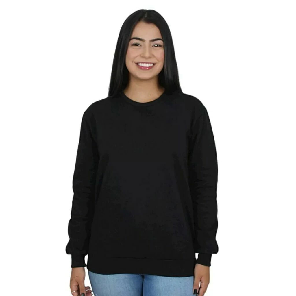 Moletom Gola redonda Unissex Blusa de Frio Sem Capuz e Sem Bolso