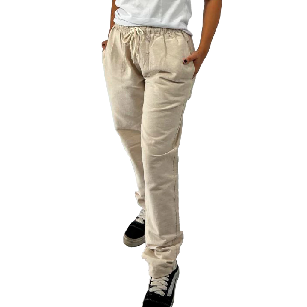 Calça Baggy Folgada Em Linho Feminino look Descolado