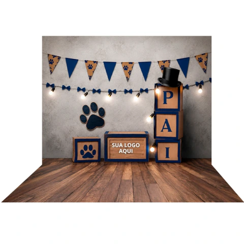 Fundo Fotográfico pet Dia dos Pais painel personalizado Feliz dia dos pais