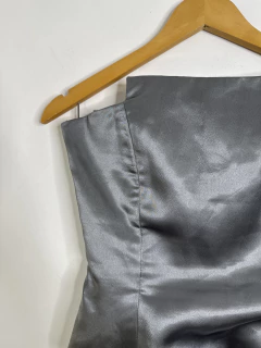 Corset de Cetim Cinza | 36 - Restore Brechó