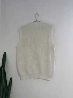 Colete Pulôver de Tricô Branco | G - loja online