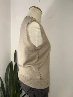 Colete de Tricô Bege | P - loja online