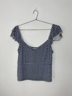 Cropped Floral Azul | M - Restore Brechó