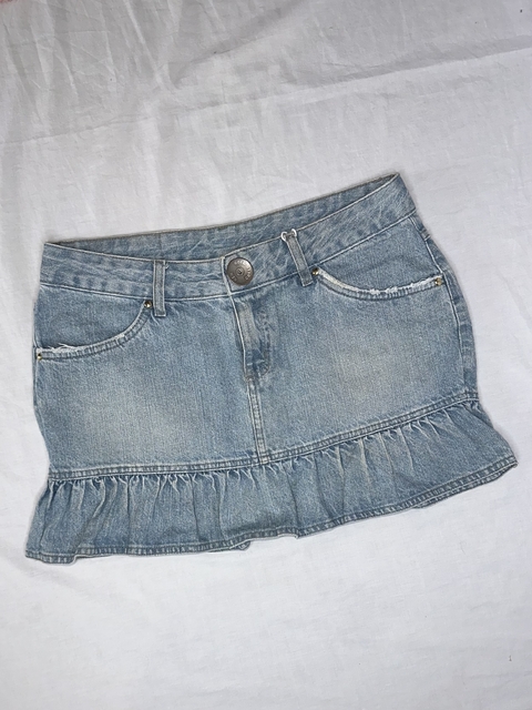 Minissaia Jeans com Babados | 42 - comprar online