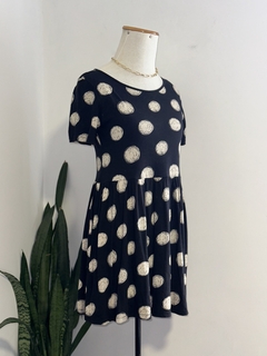 Vestido Preto de Bolinhas | P - Restore Brechó