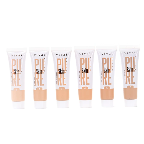 Kit Base Líquida Matte Pure Skin do 01 ao 06 C/06 - Vivai (1108.1.1)