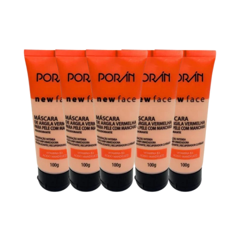 Máscara De Argila Vermelha Para Pele Com Manchas New Face C/6 - Porán (PR000) - comprar online