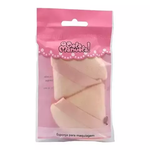 Esponja Para Maquiagem Triangulo Aveludada Rosa C/12 - Bela Manuela (QBM512)