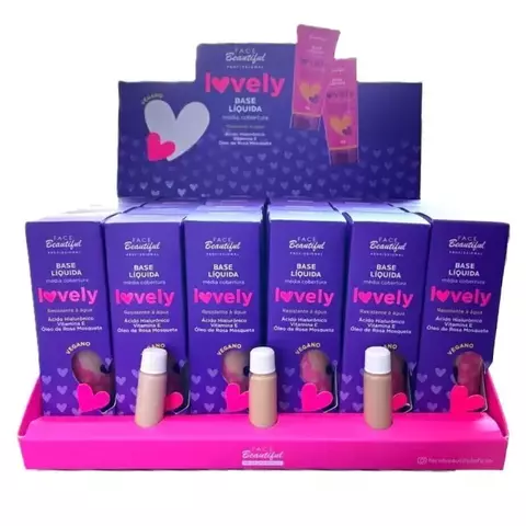 Base Líquida Lovely Box-A Tons Claros C/24 - Face Beautiful (FB392)
