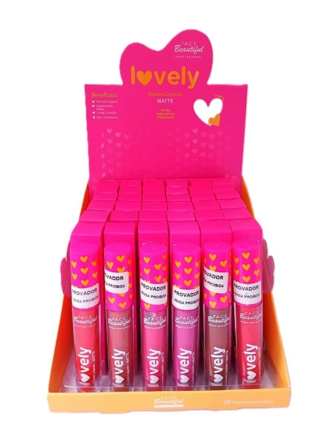 Batom Líquido Matte Lovely Box-A C/36 - Face Beautiful