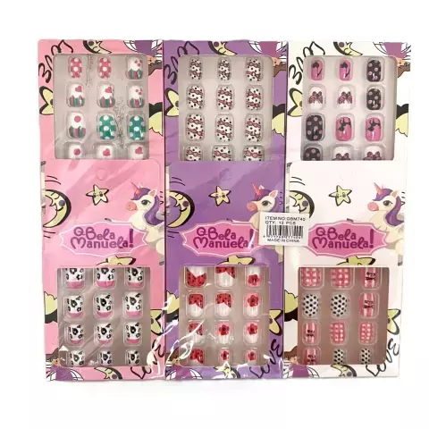 Unhas Postiças - Infantil C/12 - Bela Manuela (QBM740)