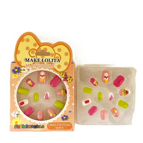 Unha Postiça Infantil C/12 - Make Lolita (ML1184) - comprar online