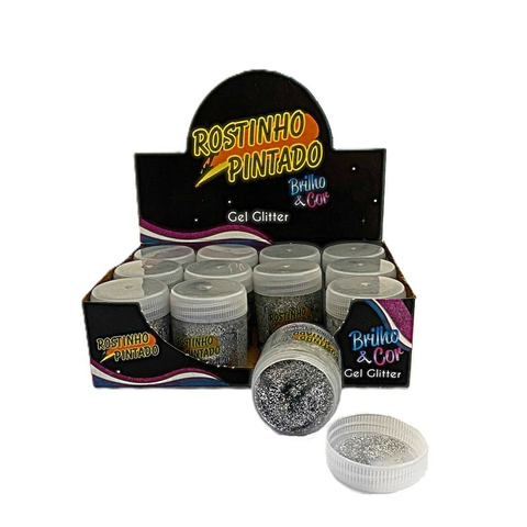 Gel Glitter Prata C/12 - Rostinho Pintado (4003)