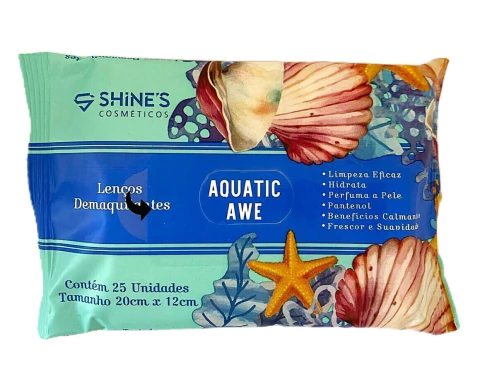 Lenço Demaquilante Aquatic Awe C/12 - Shine`s (66201) - comprar online