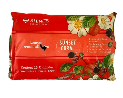 Lenço Demaquilante Sunset Coral C/12 - Shine`s (66301)