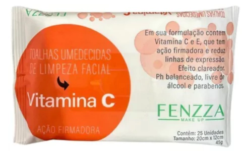 Toalhas Umedecidas De Limpeza Facial Vitamina C C/12 - Fenzza (FZ51014)
