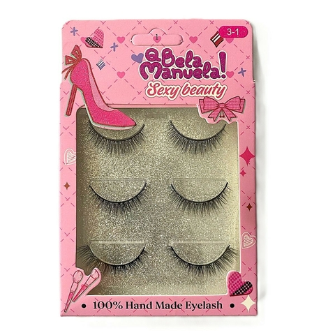 Cilios Postiços com 03 Pares Sexy Beauty C/12 - Bela Manuela (QBM671-1) - comprar online