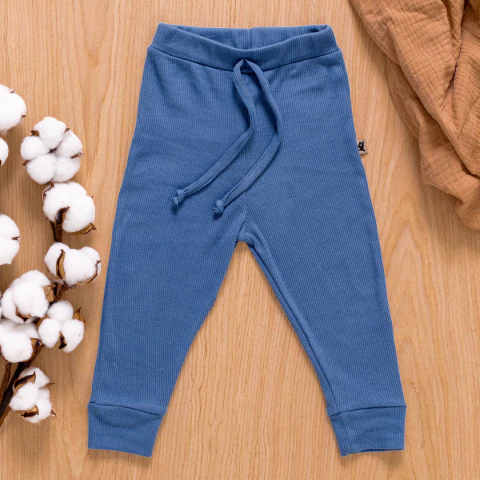 Calça Bebê Canelada Comfort Premium Azul Mar