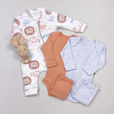 Kit Enxoval Bebê 5 Peças Neutro (Opção 5)