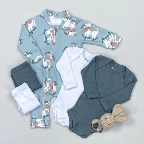 Kit Enxoval Bebê 5 Peças Neutro (Opção 6)