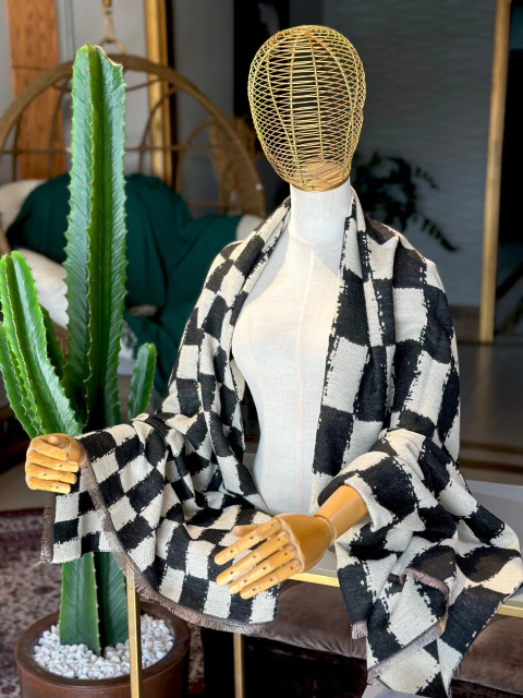 Pashimina xadrez - P&B